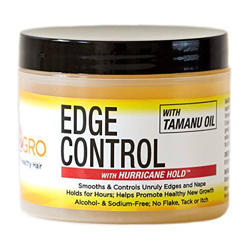 GOOD2GRO Edge Control Instantly Smoothes, Controls and Tames, Adds Moisturizes and Shine. Delivers An All-Day Hold Without Flaking, Residue or Greasy Feel 4oz.