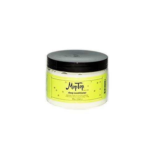 MopTop Deep Conditioner, Wavy, Curly & Coily, Color or Chemically Treated & Natural Hair Moisturizing Mask, made w/ Aloe, Sea Botanicals & Honey that reduces Frizz increases Moisture & Manageability