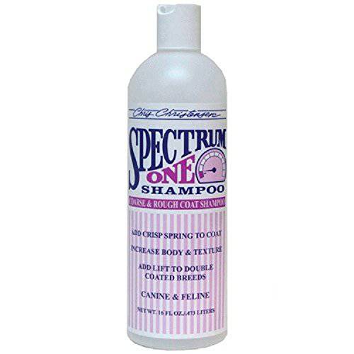 Chris Christensen Spectrum One Dog Shampoo, Coarse and Rough Coat, Groom Like a Professional, Maintain Crisp Texture, Will Not Dry Out Coat or Skin, Made in The USA, 16 oz