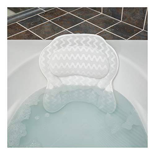 Luxurious Bath Pillow for Women & Men :: Ergonomic Bathtub Cushion for Neck, Head & Shoulders :: with QuiltedAir Mesh for Breathable Comfort :: Includ
