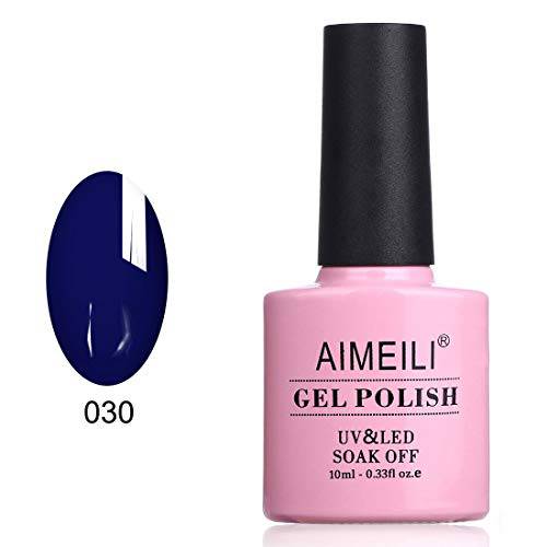AIMEILI Soak Off UV LED Gel Nail Polish - Blue (030) 10ml