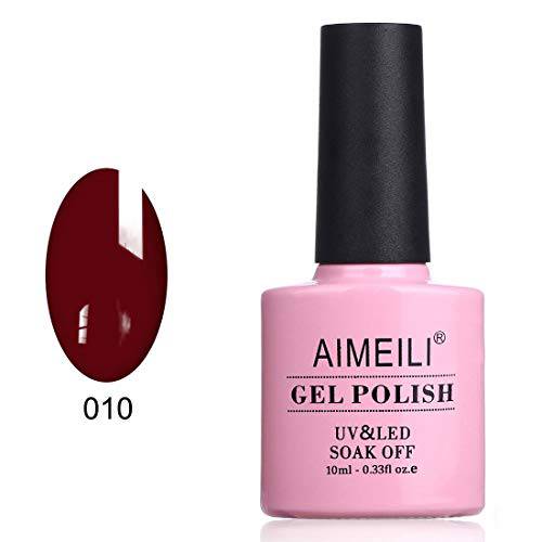 AIMEILI Soak Off U V LED Gel Nail Polish - Red Vixen (010) 10ml