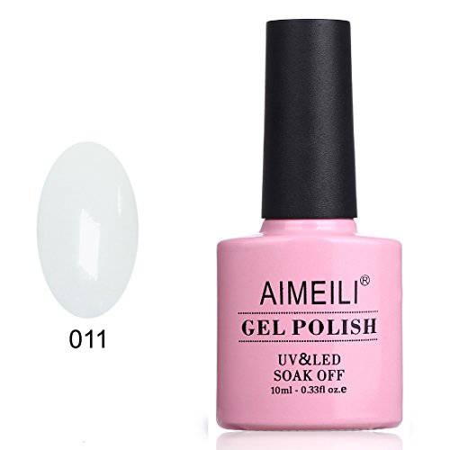 AIMEILI Soak Off U V LED White Gel Nail Polish - Studio White Arctic White (011) 10ml