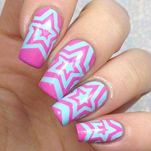 Twinkled T - Nail Vinyl Stencils for Easy Nail Art Design (Star Cyclone)