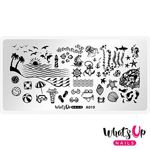 Whats Up Nails - A019 Beach Mode Stamping Plate for Nail Art Design