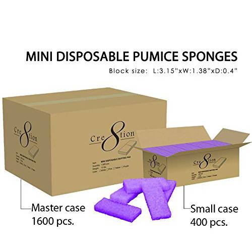Mini Disposable Pumice Sponge Block 400 Pcs - Callus Remover for Feet Heels Palm