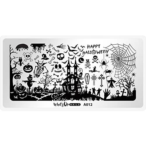 Whats Up Nails - B023 Creepin It Real Stamping Plate for Halloween Nail Art Design