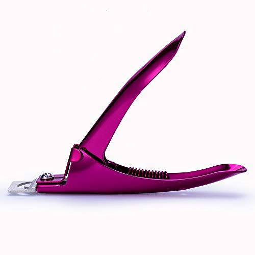 MelodySusie Acrylic Nail Clippers, Professional Nail Clippers Cutters for Acrylic Nails Fake Nail Tips, Adjustable Stainless Nail Trimmer, Manicure Tool for Salon Home Nail Art, Purple