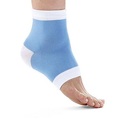 Runee High Quality Moisturizing Silicone Gel Heel Socks For Dry, Hard, Cracked Skin, Open Toe (Blue)