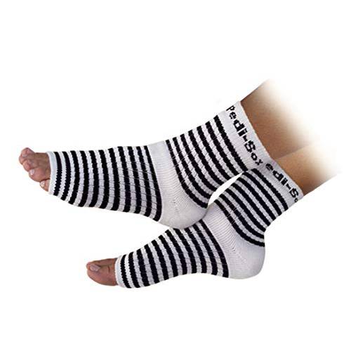Original Pedi-Sox brand Toeless Socks for Pedicures : Classics: Black & White Stripe