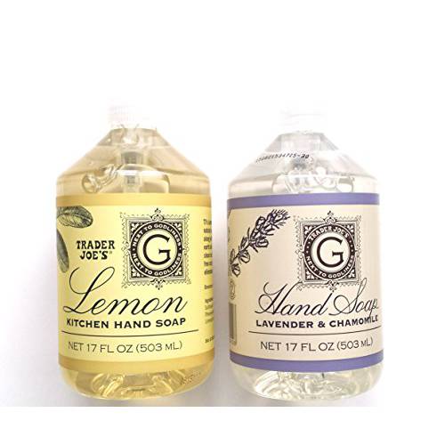 Trader Joe’s Hand Soap Bundle: Lemon Kitchen Hand Soap 17 Oz and Lavender and Chamomile Hand Soap