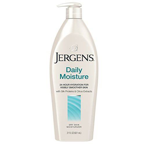 Jergens Daily Moisture Dry Skin Moisturizer, 21 oz Body Lotion, with HYDRALUCENCE blend, Silk Proteins, and Citrus Extract, to help Restore Skin Luminosity