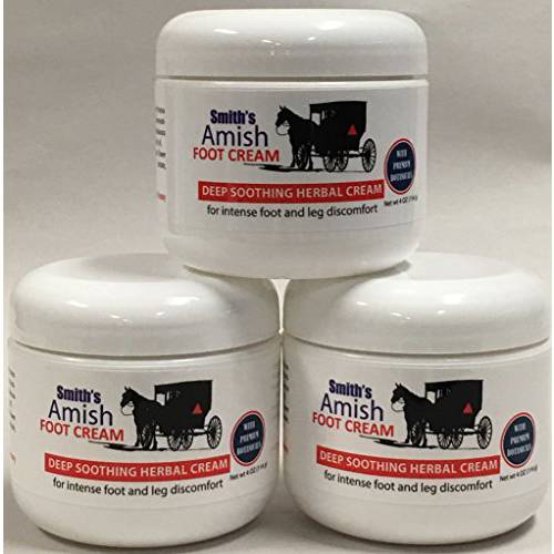 SMITH’S AMISH Foot Cream Deep Soothing, Calming to Feet and Legs 3 Pack