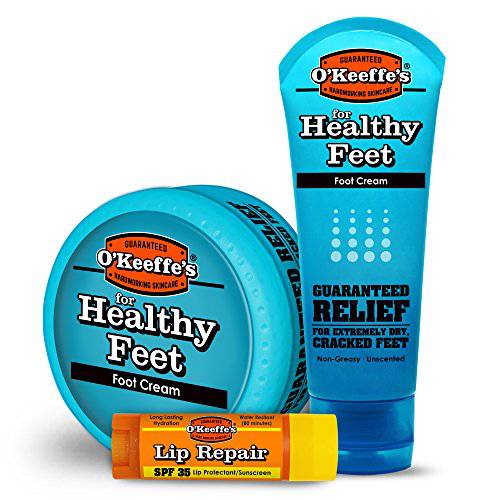 O’Keeffe’s Healthy Feet Jar, Tube, and Lip Repair SPF Variety Pack