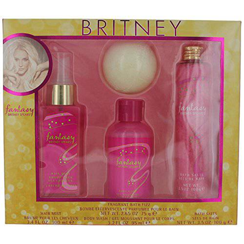 Britney Spears Fantasy Spray 100Ml Vaporizador + Body Wash 95Ml + Bath Salts 100Gr