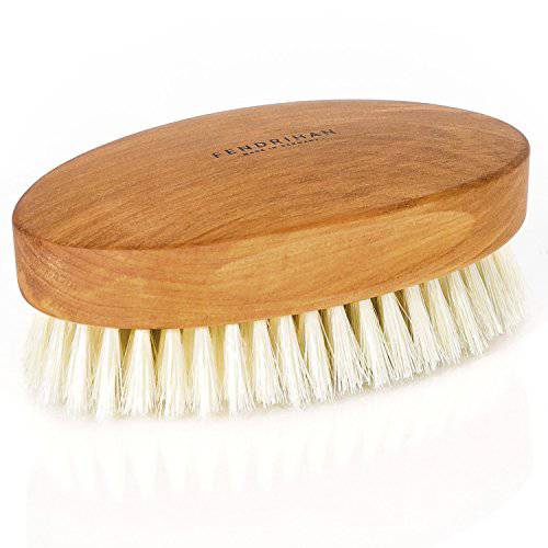 Fendrihan Genuine Boar Bristle and Pear Wood Military Hair Brush, Made in Germany VERY-SOFT LIGHT BRISTLE
