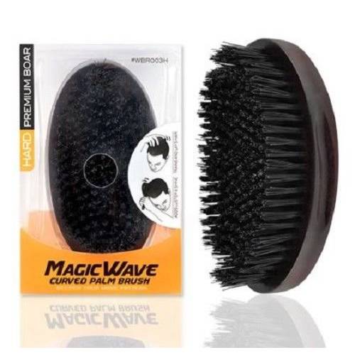 Premium Boar Magic Wave Curved Palm Brush (HARD)