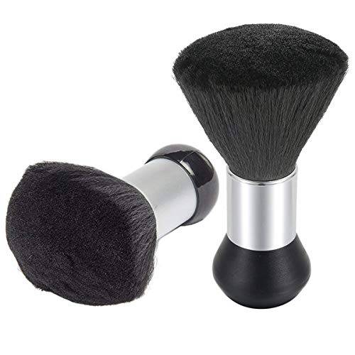PERTTY 2 Pieces Neck Duster Brush Black Soft Brush Barber Hairdressing Hair Cutting Salon Stylist Cleaning Brush