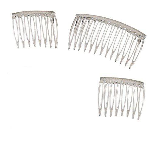 Good Hair Days Grip Tuth Hair Combs 40072 Set of 2, Clear 1 1/2 Wide Combs
