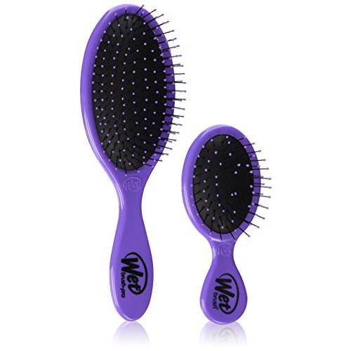 Wet Brush Detangler and Squirt Hair Brush Combo, Exclusive Ultrasoft IntelliFlex Bristles, Glide Through Tangles With Ease For All Hair Types, For Women, Men, Wet And Dry Hair, Purple, 1 Count