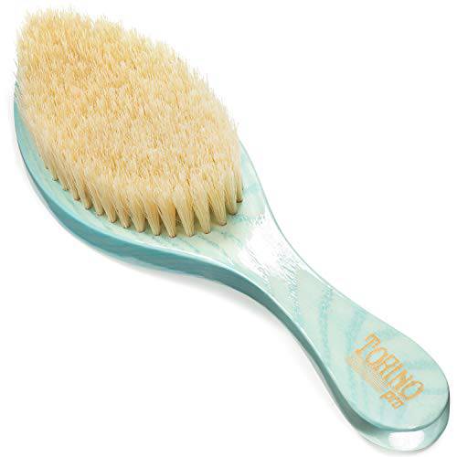 Torino Pro Soft Curved Wave Brush 1950- Curved Soft Hair Brush for Men - 100% Extra long Boar Bristles - Great for Polishing and laying down your hair before using your durag - Great for 360 waves