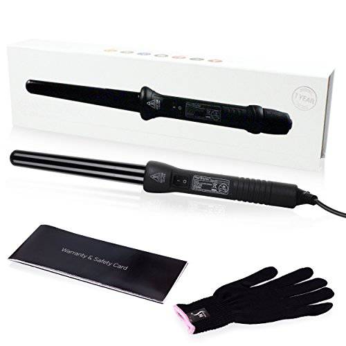 Herstyler Grande Ceramic Curling Iron - 1 inch Hair Curling Wand for Long Short Hair - One Inch Dual Voltage Curling Iron - Wand Curling Iron with Negative Ions (Black)