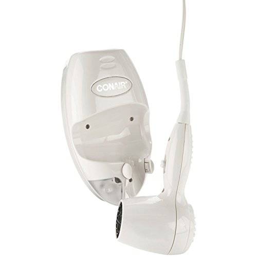 Conair Wall-Mount Hair Dryer, 1600W Hair Dryer with LED Night Light, Wall Mount Blow Dryer