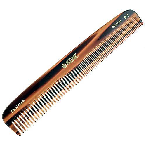 Kent 9T Pocket Comb & Hair Straightener - Wide Tooth/Fine Tooth Comb for Hair Care - Beard Straightener Comb and Cosmetology Supplies - Detangling Comb and Straightening Comb Styling Beard Comb