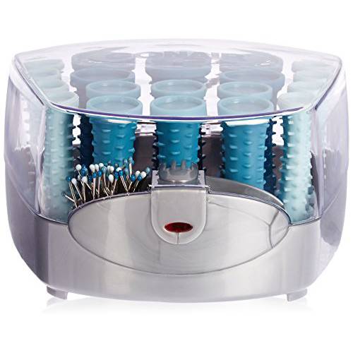 Conair Compact Hot Rollers, Multi Size Travel Hot Rollers for Hair Curling, Portable Hair Styling Tools & Appliances, Blue