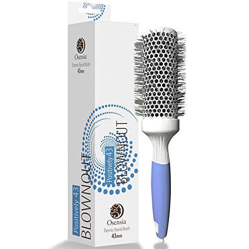 Professional Round Brush for Blow Drying - Medium Ceramic Ion Thermal Barrel Brush for Sleek, Precise Heat Styling and Blowout Volume - Lightweight, Antistatic Bristle Hair Brush by Osensia, 1.7 Inch