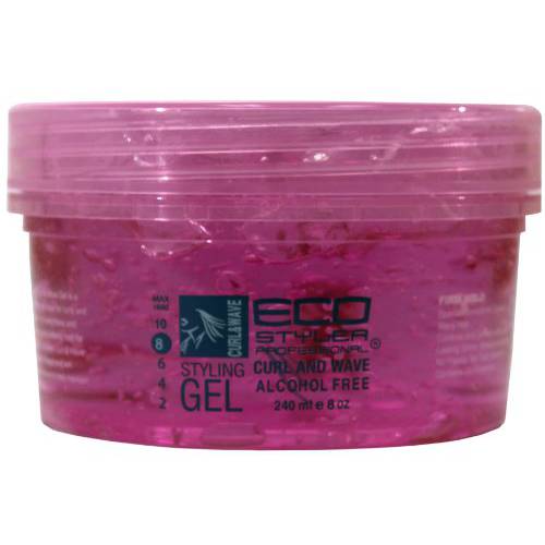 Ecoco Eco Style Hair Gel - Curl And Wave - Anti-Itch, Alcohol-Free Formula - Perfect Hold For Angled Or Tapered Sides - Ideal For Wavy Hair - No Flakes - Not Animal Tested - Moisturizes - 8 Oz