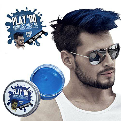 Play ’Do Temporary Hair Color, Hair Wax, Hair Clay, Mens Grooming, Blue hair dye(1.8 ounces)