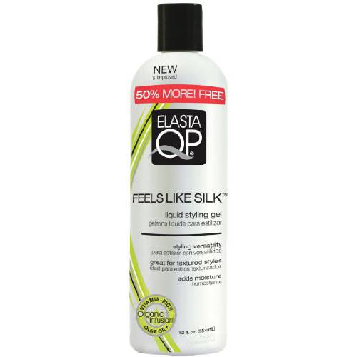 Elasta QP Feels Like Silk Styling Control Gel - Taming Gel for Natural Texturized Hair, Conditions & Moisturizes, Restores Softness & Shine, Versatile Styling, Frizz Control, No Build-up, 12 oz
