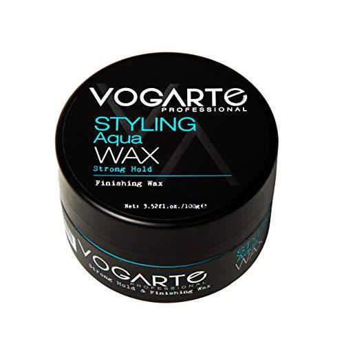 VOGARTE Hair Styling Aqua Wax for Men, Strong Hold & Shiny Finish, 3.52 oz