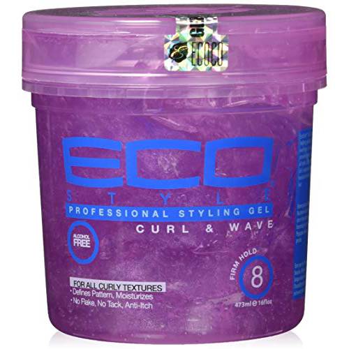 Ecoco Eco Style Hair Gel - Curl And Wave - Anti-Itch, Alcohol-Free Formula - Perfect Hold For Angled Or Tapered Sides - Ideal For Wavy Hair - No Flakes - Not Animal Tested - Moisturizes - 16 Oz
