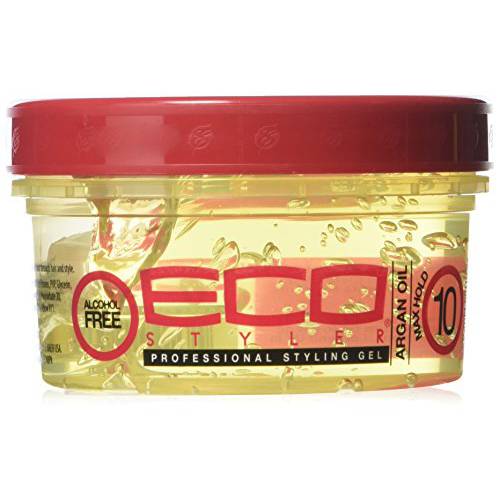 Eco Style Moroccan Argan Oil Styling Gel - Promotes Healthy Hair - Nourishes And Repairs Hair - Delivers Long Lasting Shine - Provides Maximum Hold and Helps Tame Frizz - Ideal For All Hair - 8 oz