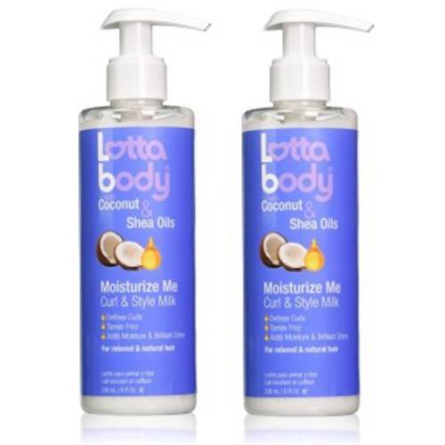 Lotta Body Coconut and Shea Oils Moisturize Me Curl and Style Milk, 8 Ounce (2 Pack)