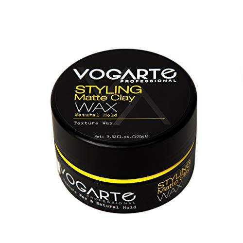 VOGARTE Hair Styling Clay Wax for Men, Natural Hold & Matte Finish, 3.52 oz