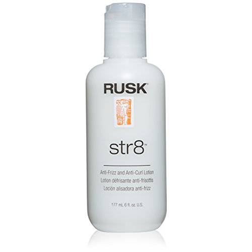RUSK Designer Collection Str8 Anti-Frizz and Anti-Curl Lotion, 6 Oz, Light, Greaseless Styling Lotion, Temporarily Removes Curl and Eliminates Excess Frizz