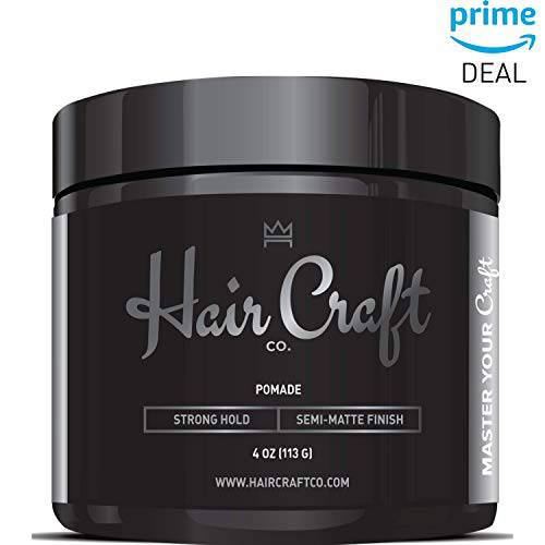 CRVFT Gel Pomade 4oz | High Shine/Medium Hold | Water Based/Water Soluble | Ideal For Short/Medium Thin/Thick Hair | For A Clean Cut Look | Men’s Styling Product [Clear], Stylist Approved [Scented]