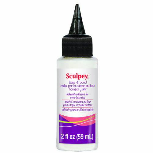 Sculpey Oven Bake Clay Adhesive, Non Toxic, 2 fl oz. bottle with precise flow twist cap. Great for gluing polymer clay to itself and porous surfaces.