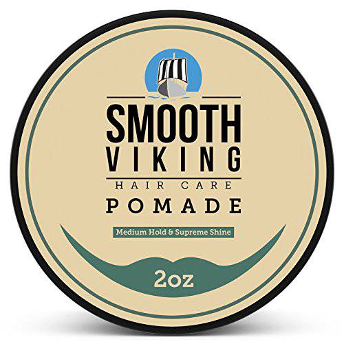 Pomade for Men - Hair Pomade with Medium Hold & High Shine (2 Ounces) - Water Based Pomade for Men for Straight, Thick and Curly Hair