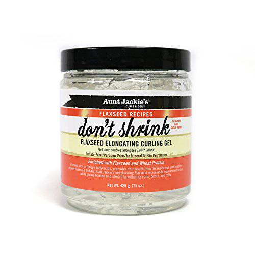 Aunt Jackie’s Don’t Shrink Flaxseed Elongating Curling Gel, 15 Ounce (1 Count)