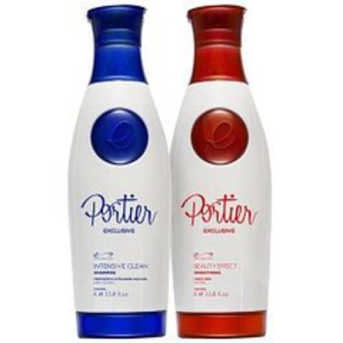 Portier Exclusive Professional Brazilian Keratin Treatment with Anti-Frizz Smoothing Hair Mask and Deep Clean Shampoo for Dry, Damaged, Curly, and Color Treated Hair. Kit includes 2 Step Shampoo and Mask treatment, Each bottle contains 34 fl.oz - 1L.