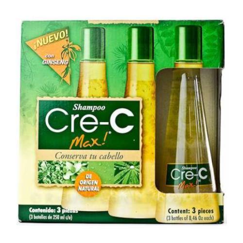 Shampoo Cre-C Max Ahora Con Gingseng - Cre-C Max Now With Gingseng, Set of 3