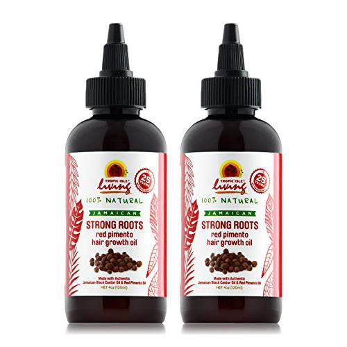 Tropic Isle Living Jamaican Strong Roots Red Pimento Hair Growth Oil 4 oz (Pack of 2)