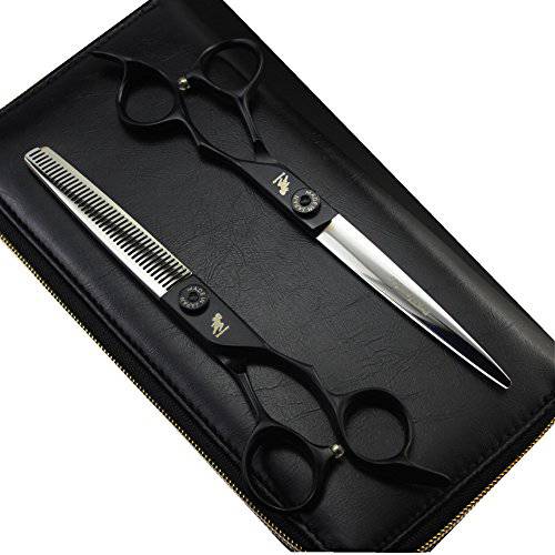 7.0 Black Professional Hairdressing Trimming Scissors Cutting&Thinning Scissor Barber Texturizing/Blending Shears