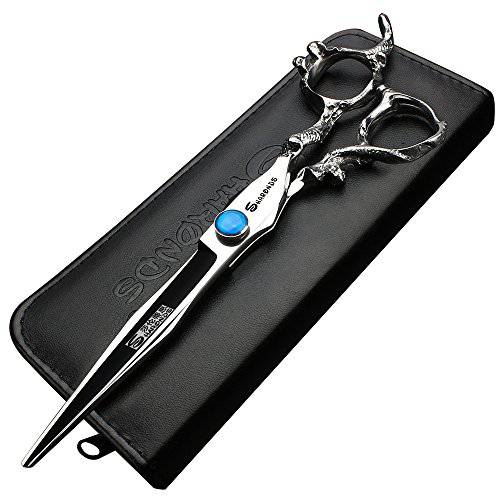 3 choices) 7 Inch Salon Professional Hairdressing Scissors Barber Hairstyling Special Tools (7 inch blue gem