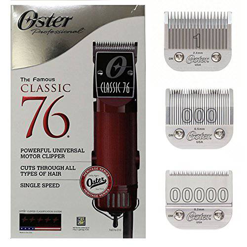 New Oster Classic 76 Hair Clipper 2-Blades (blades sizes are 000,1)