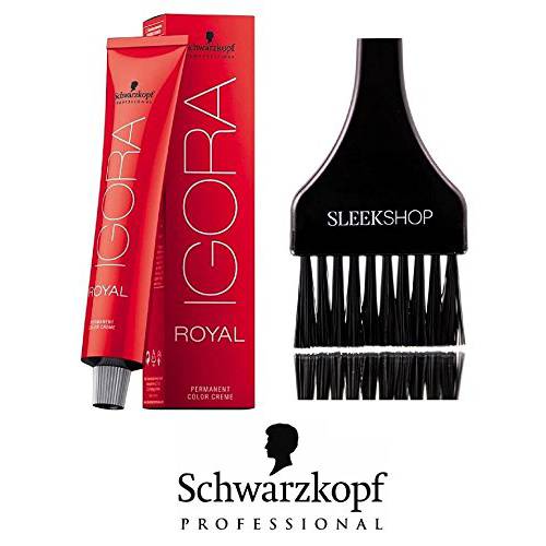 Schwarzkopf Professional Igora Royal Permanent Hair Color (with Sleek Tint Brush) (1-1 Blue Black)